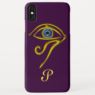 Funda Para iPhone XS Max AZUL TALISMAN ORO HORUS OJO MONOGRAM Púrpura