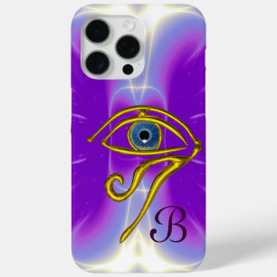 Funda Para iPhone 15 Pro Max AZUL TALISMAN ORO HORUS OJO MONOGRAM Púrpura