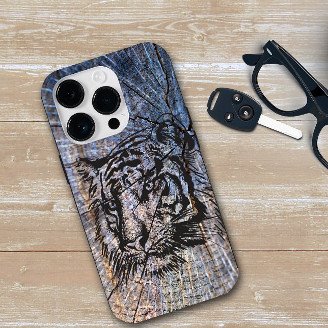 Funda De Case-Mate Para iPhone Azul tigre de madera (Subido por el creador)