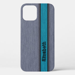 Funda Para iPhone 12 Pro Azul verde azulado y gris Fabuloso Grano de madera