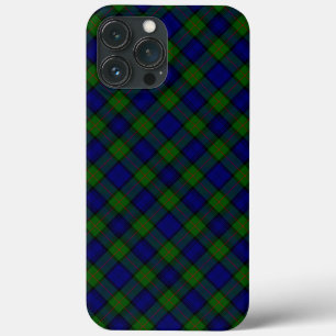 Funda Para iPhone 13 Pro Max azul verde cuadros tartán Murray