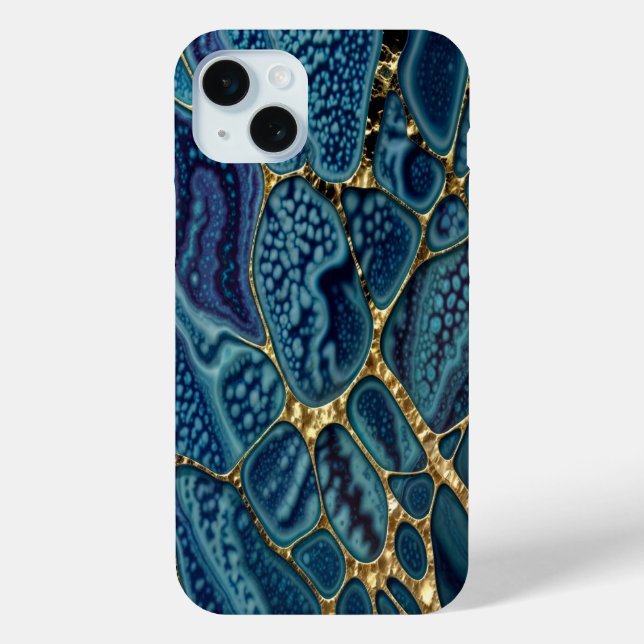 Funda De Case-Mate Para iPhone Azul, verde, dorado (Reverso )