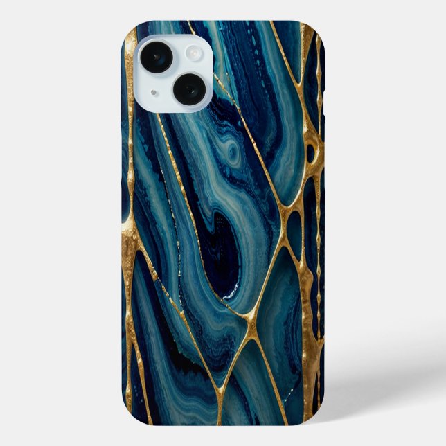 Funda De Case-Mate Para iPhone Azul, verde, dorado (Reverso )
