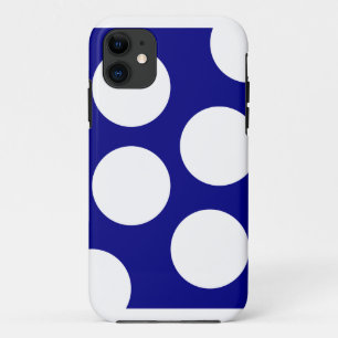 Funda Para iPhone 11 Azul y Blanco, Patrón Geométrico Moderno