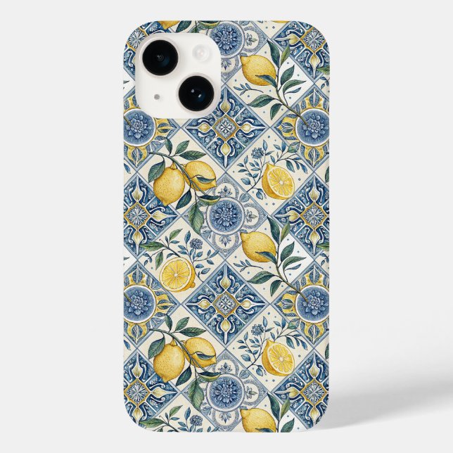 Funda De Case-Mate Para iPhone Azulejo Francés País Amarillo Limón (Reverso )