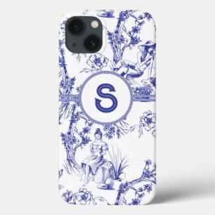 Funda Para iPhone 13 Azulejos azules y blancos