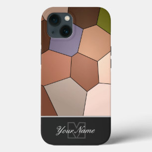 Funda Para iPhone 13 Azulejos de mosaico coloridos con ¡Monograma! Case