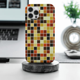 Funda Para iPhone 15 Pro Max Azulejos de Piscina, Baldosas Mosaico Marrones, Pa