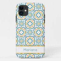Azulejos españoles amarillo y blanco personalizado