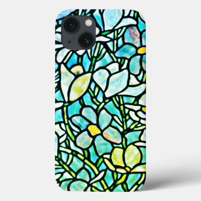 Funda De Case-Mate Para iPhone Azulejos Florales Mosaico Verde (Reverso)