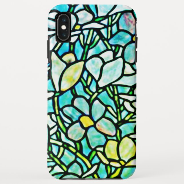 Funda De Case-Mate Para iPhone Azulejos Florales Mosaico Verde (Reverso)