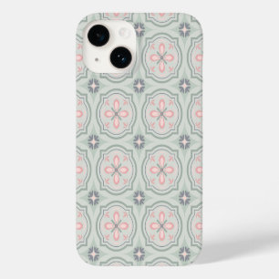 Funda Para iPhone 14 De Case-Mate Azulejos Florales Pastel Verde