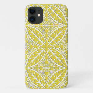 Funda Para iPhone 11 Azulejos marroquíes - mostaza dorado y blanco
