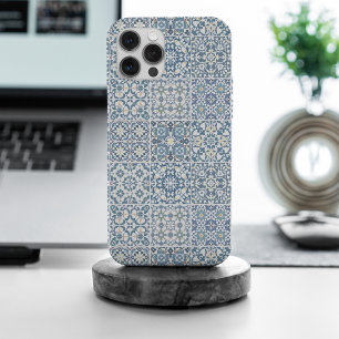 Funda Para iPhone 15 Pro Max Azulejos Mediterráneos, Marroquíes, Mayólica, Azul