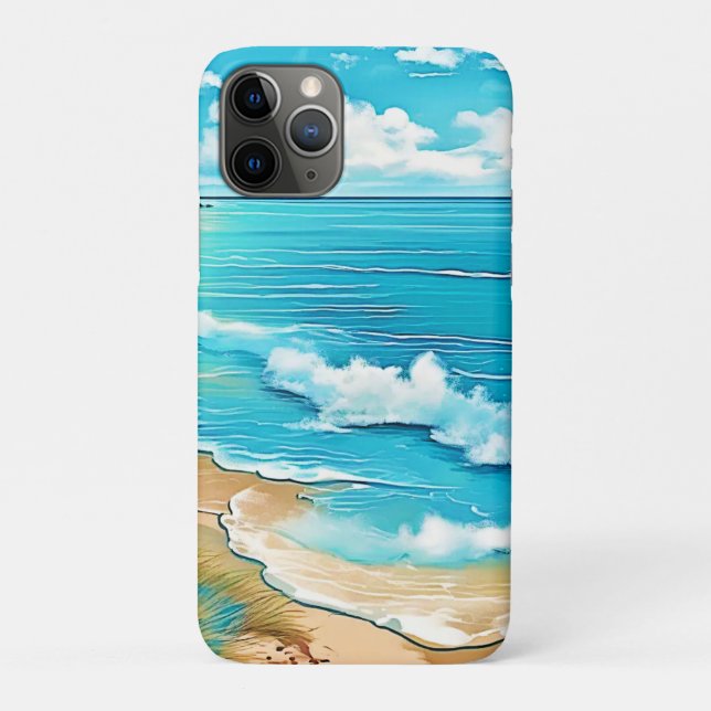 Funda De Case-Mate Para iPhone Azure Beach Calm Design (Reverso)