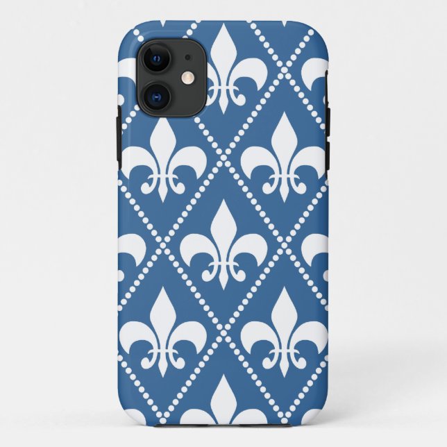 Funda De Case-Mate Para iPhone Azure Fleur de Lis (Reverso)