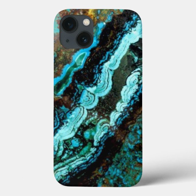 Funda De Case-Mate Para iPhone Azurite Malachite Gemstone (Reverso)
