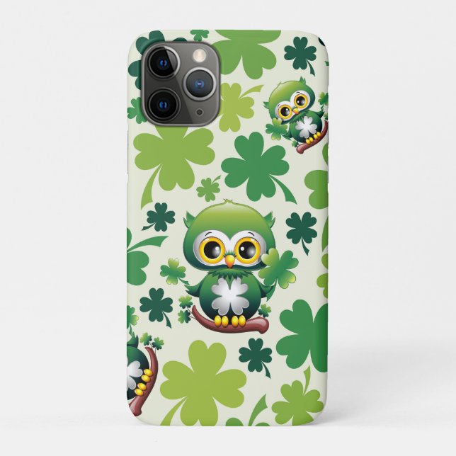 Funda De Case-Mate Para iPhone Baby Owl Cute St Patrick Cartoon (Reverso)