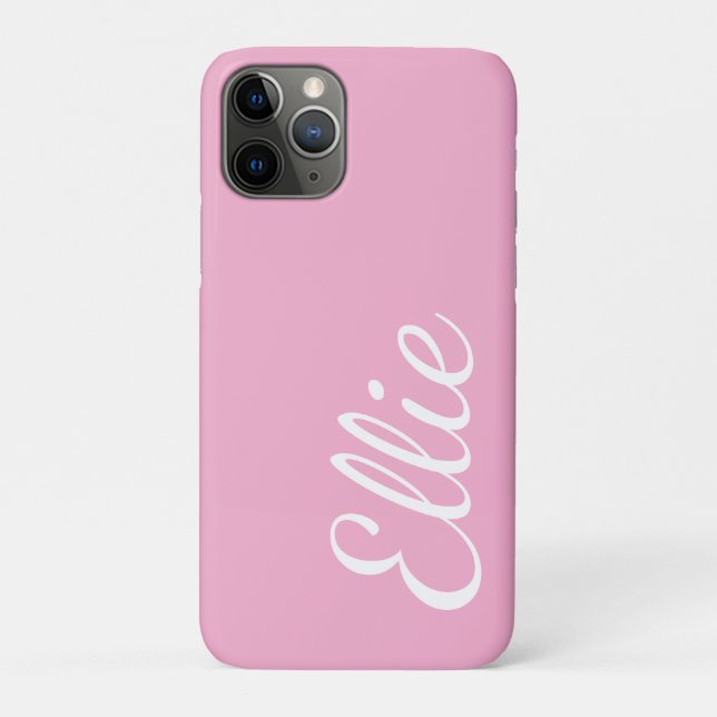 Funda De Case-Mate Para iPhone Baby Pink Bliss | Custom Name Cursive Script (Reverso)
