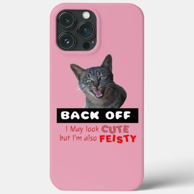 Funda De Case-Mate Para iPhone BACK OFF Cute Cat - Cute pero Feisty (Reverso )