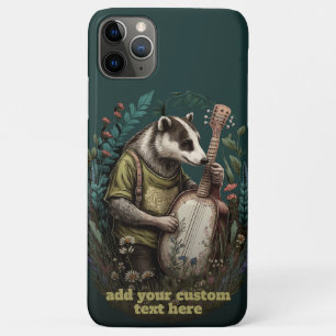 Funda Para iPhone 11 Pro Max Badger Jugando Banjo Personalizado Cottagecore