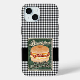 Funda Para iPhone 15 Bagel Breakfast Retro