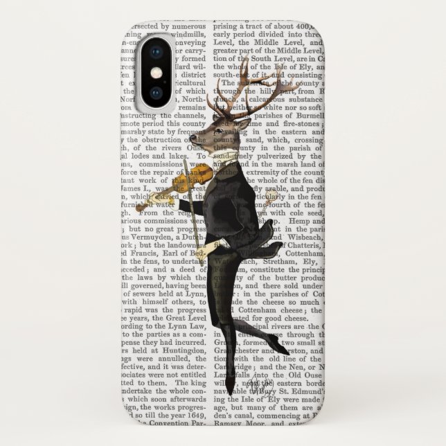 Funda De Case-Mate Para iPhone Bailando ciervo con violín (Reverso)