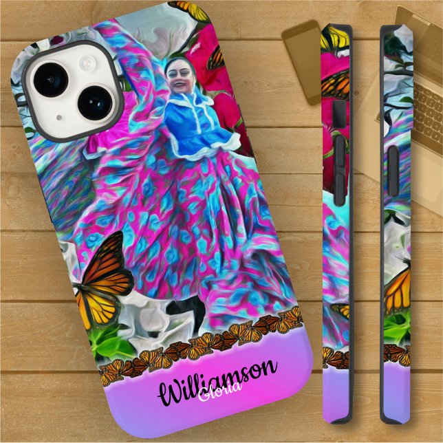 Funda De Case-Mate Para iPhone Bailando con flores y mariposas PV01 (Subido por el creador)