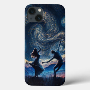 Funda Para iPhone 13 bailando en noche estrellada