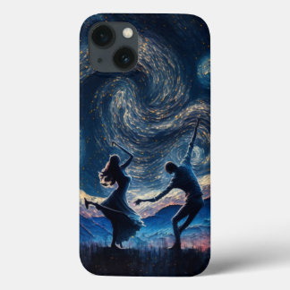 Funda Para iPhone 13 bailando en noche estrellada