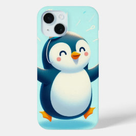 Funda Para iPhone 15 Bailando pingüino con un Gorra Fiesta
