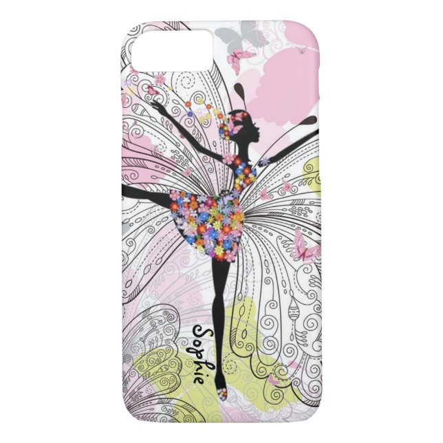 Funda De Case-Mate Para iPhone Bailarín con las mariposas (Reverso)