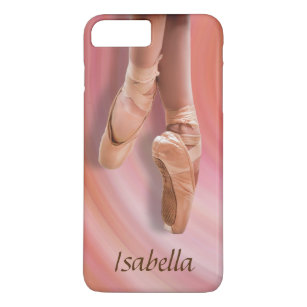 Funda Para iPhone 8 Plus/7 Plus Bailarín de ballet en rosa con nombre de encargo