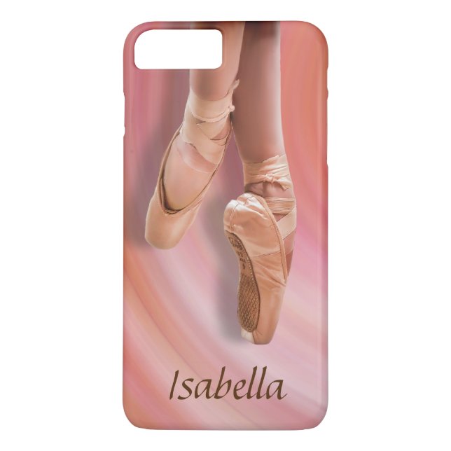 Funda De Case-Mate Para iPhone Bailarín de ballet en rosa con nombre personalizad (Reverso)