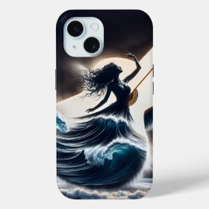 Funda Para iPhone 15 Bailarín de guitarra de doble exposición