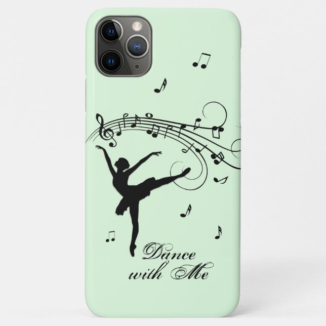 Funda De Case-Mate Para iPhone Bailarina bailando con música verde (Reverso)