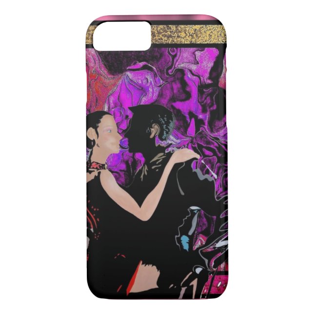 Funda De Case-Mate Para iPhone Bailarines de estilo Art Decó romántico (Reverso)