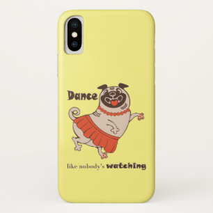 Funda Para iPhone X Baile como si nadie viera a Pug Chica