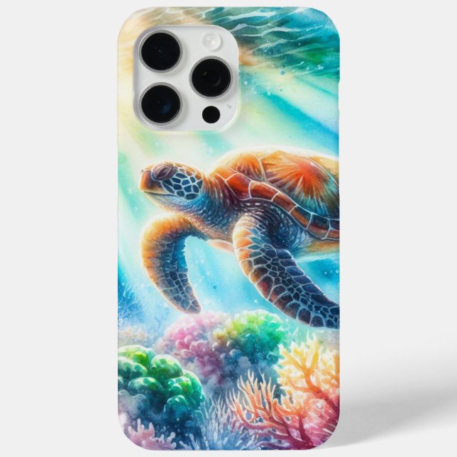 Funda De Case-Mate Para iPhone Bajo el océano, la tortuga marina (Reverso )