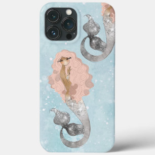 Funda Para iPhone 13 Pro Max Bajo las sirenas marinas con pelo rosado
