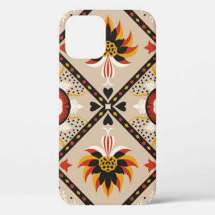 Funda Para iPhone 12 Baldosa de mayólica italiana. Bordados con flores