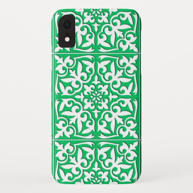 Funda De Case-Mate Para iPhone Baldosa marroquí - verde jade y blanco (Reverso)