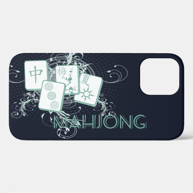 Funda De Case-Mate Para iPhone Baldosas artísticas de Mahjong (Reverso (Horizontal))