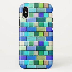 Funda Para iPhone X Baldosas azules de Sapphire