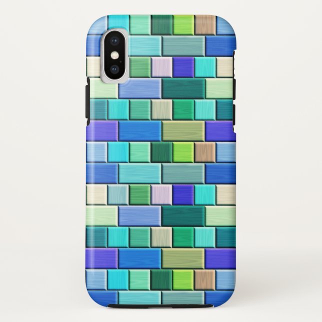 Funda De Case-Mate Para iPhone Baldosas azules de Sapphire (Reverso)