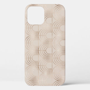 Funda Para iPhone 12 Baldosas De Arco Dorado Art Deco.