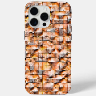 Funda Para iPhone 15 Pro Max Baldosas de cerámica ástica naranja gris con defec