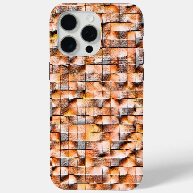 Funda De Case-Mate Para iPhone Baldosas de cerámica ástica naranja gris con defec (Reverso )