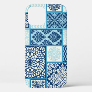 Funda Para iPhone 12 Baldosas de mosaico, fondo transparente.