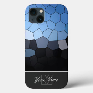 Funda Para iPhone 13 Baldosas de mosaico marítimo Monograma personal!